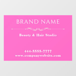 Autocollant Pour Fenêtre Enseigne de porte de salon rose minimaliste pour e
