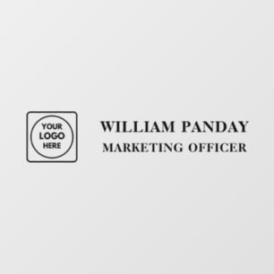 Autocollant Pour Fenêtre Enseigne de porte en verre transparente Logo Biz