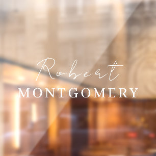 Autocollant Pour Fenêtre Enseigne de porte minimaliste moderne monogramme