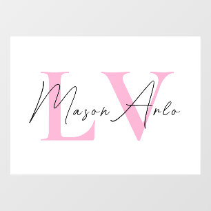 Autocollant Pour Fenêtre Enseigne de porte personnalisée avec monogramme ro