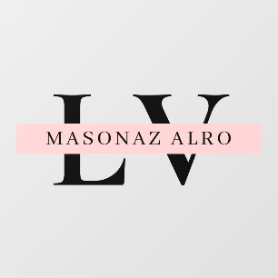 Autocollant Pour Fenêtre Enseigne de porte personnalisée rose pastel