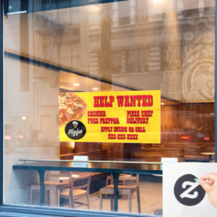 Autocollant Pour Fenêtre Enseigne de restaurant de pizza personnalisée Aide