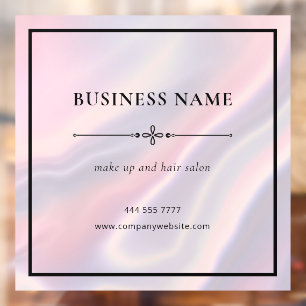 Autocollant Pour Fenêtre Enseigne de salon de beauté minimaliste rose cadre