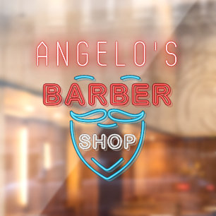 Autocollant Pour Fenêtre Enseigne de salon de coiffure personnalisée en fau