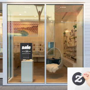 Autocollant Pour Fenêtre Enseigne de vente classique rétro noir Bubble
