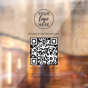 Autocollant Pour Fenêtre Enseigne de vitrine avec QR code personnalisé pour