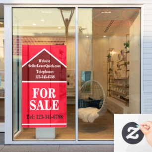 Autocollant Pour Fenêtre ENSEIGNE GÉANTE EN GRAS POUR VENTE Immobilier