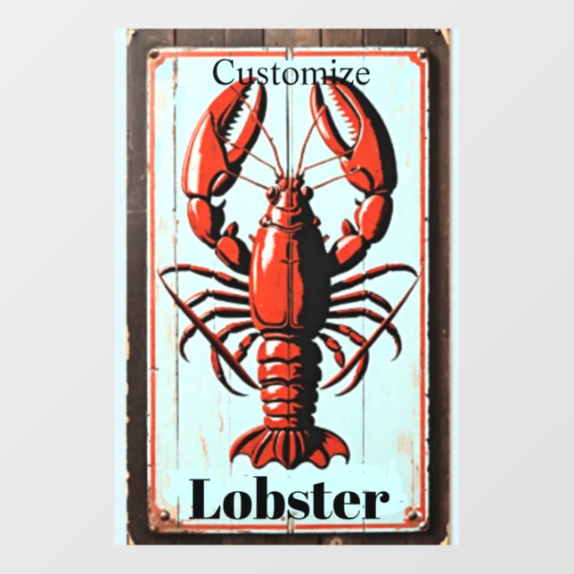 Autocollant Pour Fenêtre Enseigne vintage homard Thunder_Cove (Feuille)