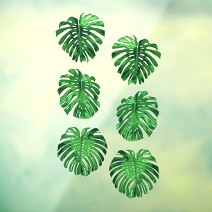 Autocollant Pour Fenêtre Ensemble de Feuilles de la jungle verte tropicale