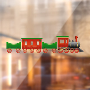 Autocollant Pour Fenêtre Ensemble de train jouet de Noël joyeux