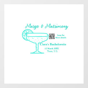 Autocollant Pour Fenêtre Enterrement de vie de jeune fille Turquoise Margs 