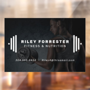 Autocollant Pour Fenêtre Entraîneur de fitness moderne barbell photo busin