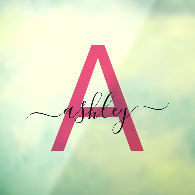 Autocollant Pour Fenêtre Entreprise Commerciale Nom Monogramme Rose Clair (Feuille 3)