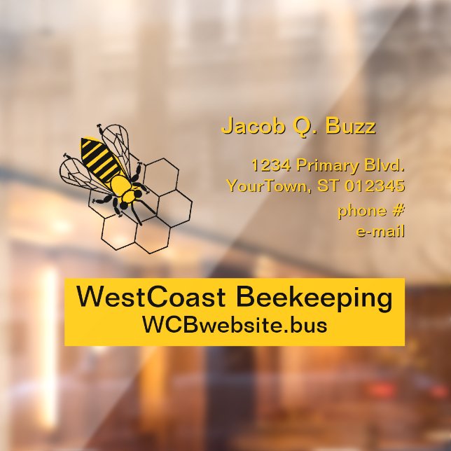 Autocollant pour fenêtre - Entreprise d'abeilles (Feuille 2)