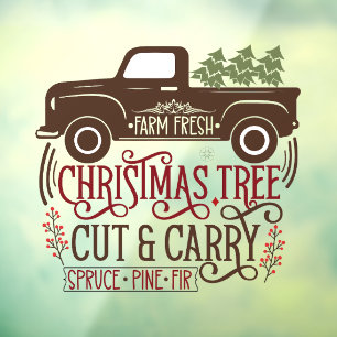 Autocollant Pour Fenêtre Entreprise d'arbres de Noël frais de la ferme