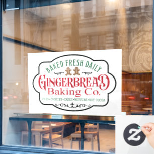 Autocollant Pour Fenêtre entreprise de boulangerie de Noël