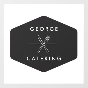Autocollant Pour Fenêtre Entreprise de Catering Logo Fourchette Couteau Cro