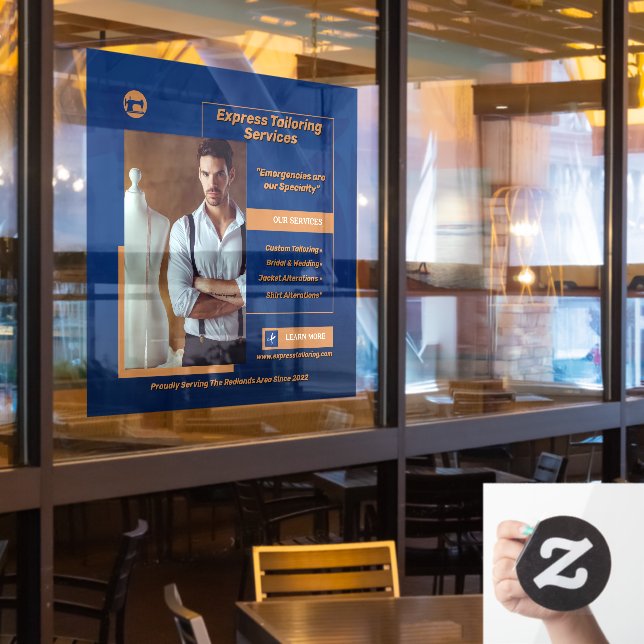 Autocollant Pour Fenêtre Entreprise de confection sur mesure pour hommes  (Fenêtre du restaurant)