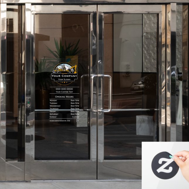 Autocollant Pour Fenêtre Entreprise de construction de matériel lourd profe (Porte de bureau)