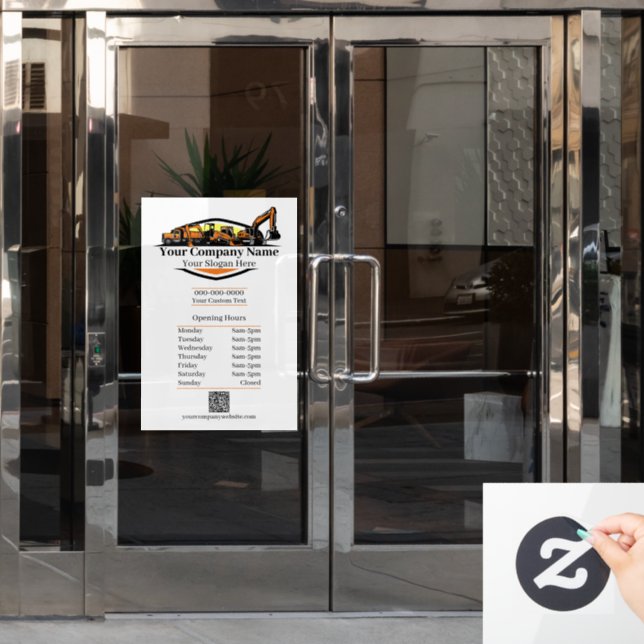 Autocollant Pour Fenêtre Entreprise de Construction de Matériel Lourd Profe (Porte de bureau)