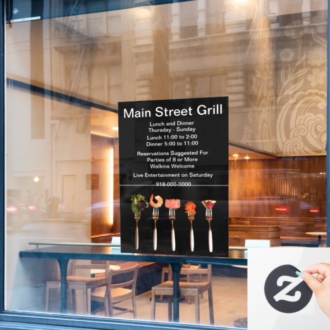 Autocollant Pour Fenêtre Entreprise de restaurant moderne de la nourriture  (Fenêtre de café)