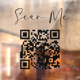 Autocollant Pour Fenêtre Entreprise de scan de code QR minimaliste Scannez-