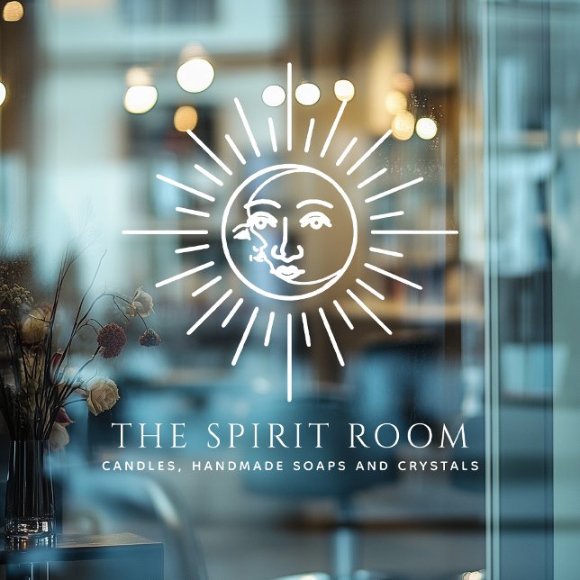 Autocollant Pour Fenêtre Entreprise Soleil et Lune Célestes (Créateur téléchargé)