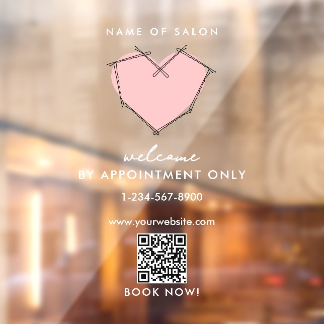 Autocollant Pour Fenêtre Épingles Bobby Réservation Uniquement Heures d'Ouv (Feuille 2)