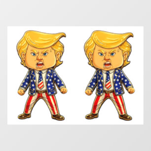 Autocollant Pour Fenêtre Épinglette Trump Happy MAGA Drapeau américain Meme