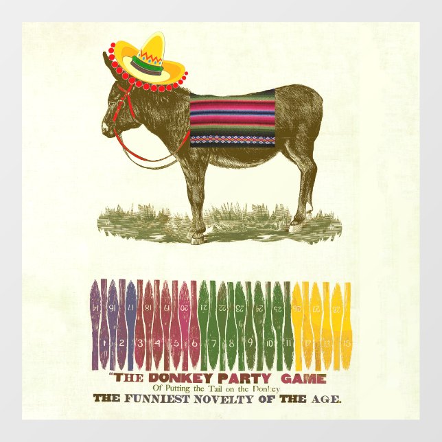 Autocollant Pour Fenêtre Éplucher la queue sur l'âne (Feuille)