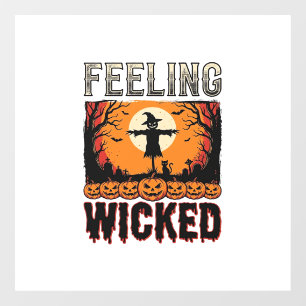 Autocollant Pour Fenêtre Épouvantail d'Halloween se sentant méchant Vintage
