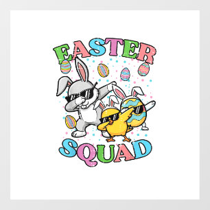 Autocollant Pour Fenêtre Équipe de Pâques Lapin Œuf Poussin Dab Équipage Co