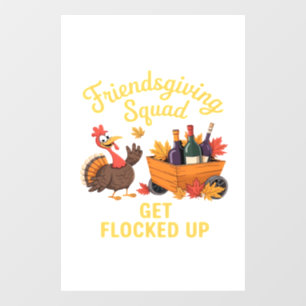 Autocollant Pour Fenêtre Équipe Friendsgiving se fait envahir en T-Shirt Ov
