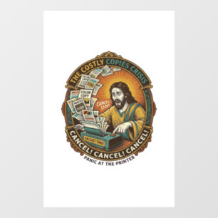 Autocollant Pour Fenêtre Erreur d'imprimante Jésus 100 exemplaires couleur