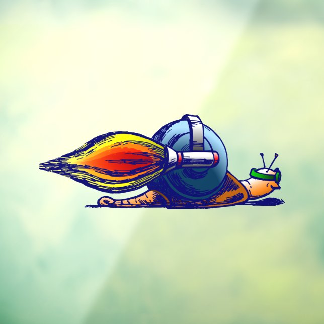 Autocollant Pour Fenêtre Escargot Fusée (Feuille 3)