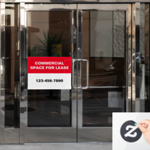Autocollant Pour Fenêtre Espace commercial à louer Numéro de téléphone Roug