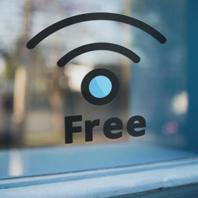 Autocollant Pour Fenêtre Espace de travail WIFI réseau gratuit Café Shop (Créateur téléchargé)