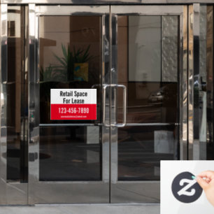 Autocollant Pour Fenêtre Espace de vente à louer Numéro de téléphone Rouge