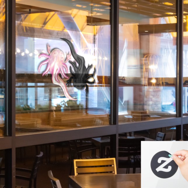 Autocollant Pour Fenêtre Espèce de Black and White Axolotls (Fenêtre du restaurant)
