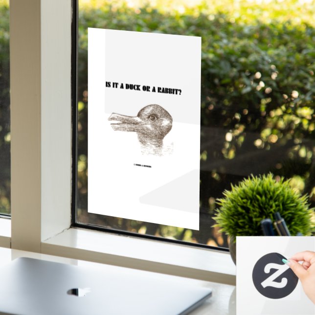 Autocollant Pour Fenêtre Est-Ce Un Canard Ou Un Lapin ? Illusion optique (Bureau)