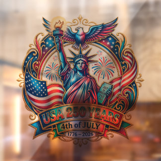Autocollant Pour Fenêtre États-Unis 250 ans 4 juillet 1776-2026