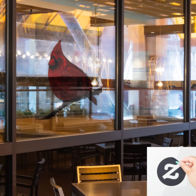 Autocollant Pour Fenêtre Étiquette cardinale (Fenêtre du restaurant)