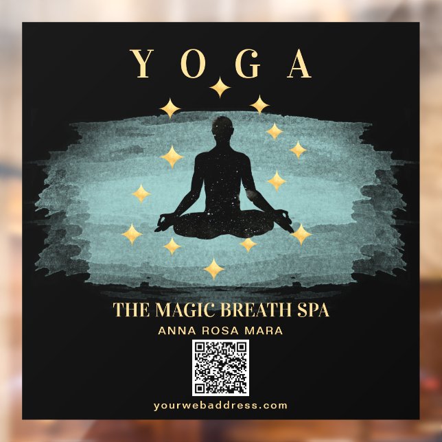 Autocollant Pour Fenêtre ** Étoiles Mindfulness Reiki Yoga Méditation Homme (Feuille 2)