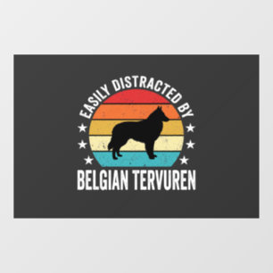 Autocollant Pour Fenêtre Facilement Distrait Par Le Chien Tervuren Belge
