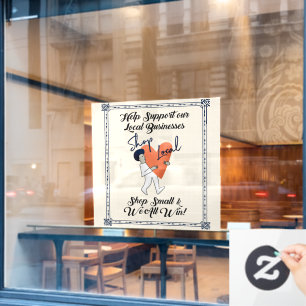 Autocollant Pour Fenêtre Faire ses achats dans les petits commerces locaux