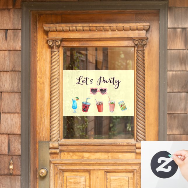 Autocollant Pour Fenêtre Faisons la fête Summer Soiree (Porte d'accueil)