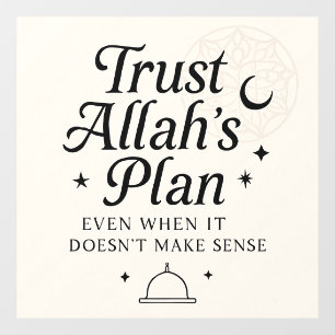 Autocollant Pour Fenêtre Faites confiance au plan Allah Sticker islamique