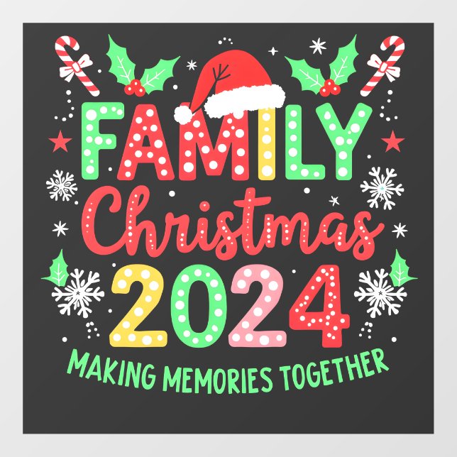Autocollant Pour Fenêtre Famille Noël 2024 Xmas Family Matching (Feuille)