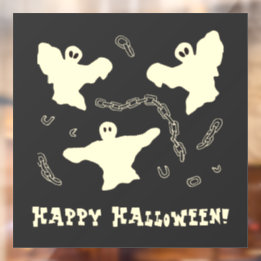 Autocollant Pour Fenêtre Fantômes crémeux - Bonne Halloween !