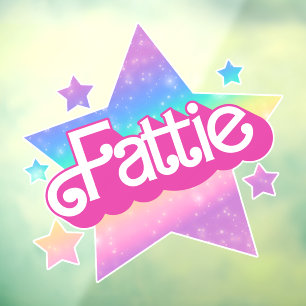 Autocollant Pour Fenêtre Fattie Plus Size Rainbow Retro 90's Nostalgia Star
